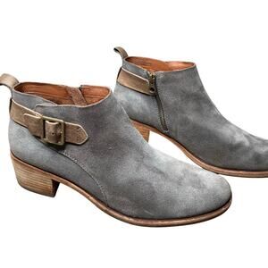 Kork-Ease Mesa Ankle Boots Sz 11 Gray Taupe Suede